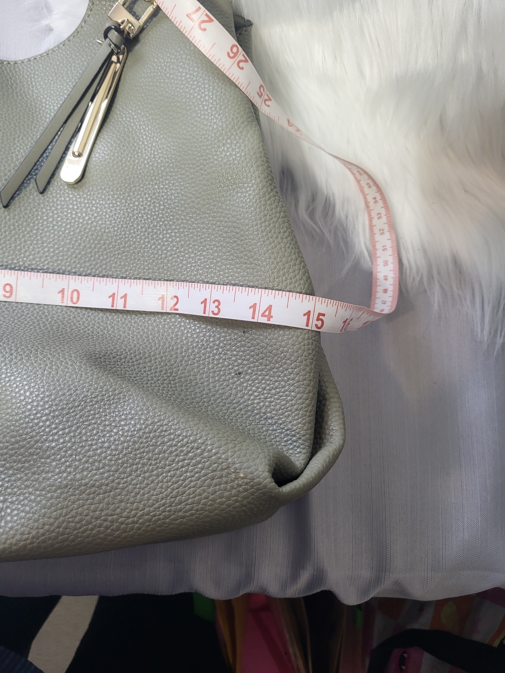 Nine West Olive Green Pebbled Hobo Bag - Picture 8 of 9